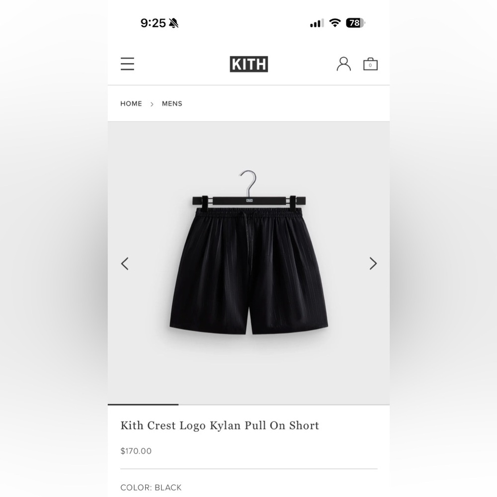 Kith Kylan pull on shorts size small